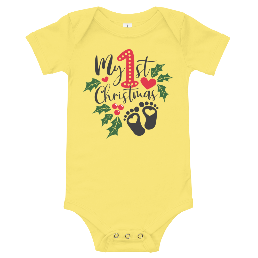 My 1st Christmas Footprints Premium Soft Onesie