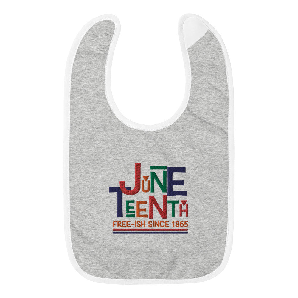 Juneteenth Embroidered Baby Bib