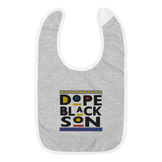 Dope Black Son Embroidered Baby Bib