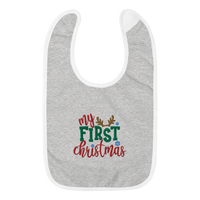 My First Christmas Embroidered Baby Bib