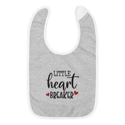 Little Heart Breaker Embroidered Baby Bib