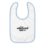 Unbothered Mood 24:7 Embroidered Baby Bib