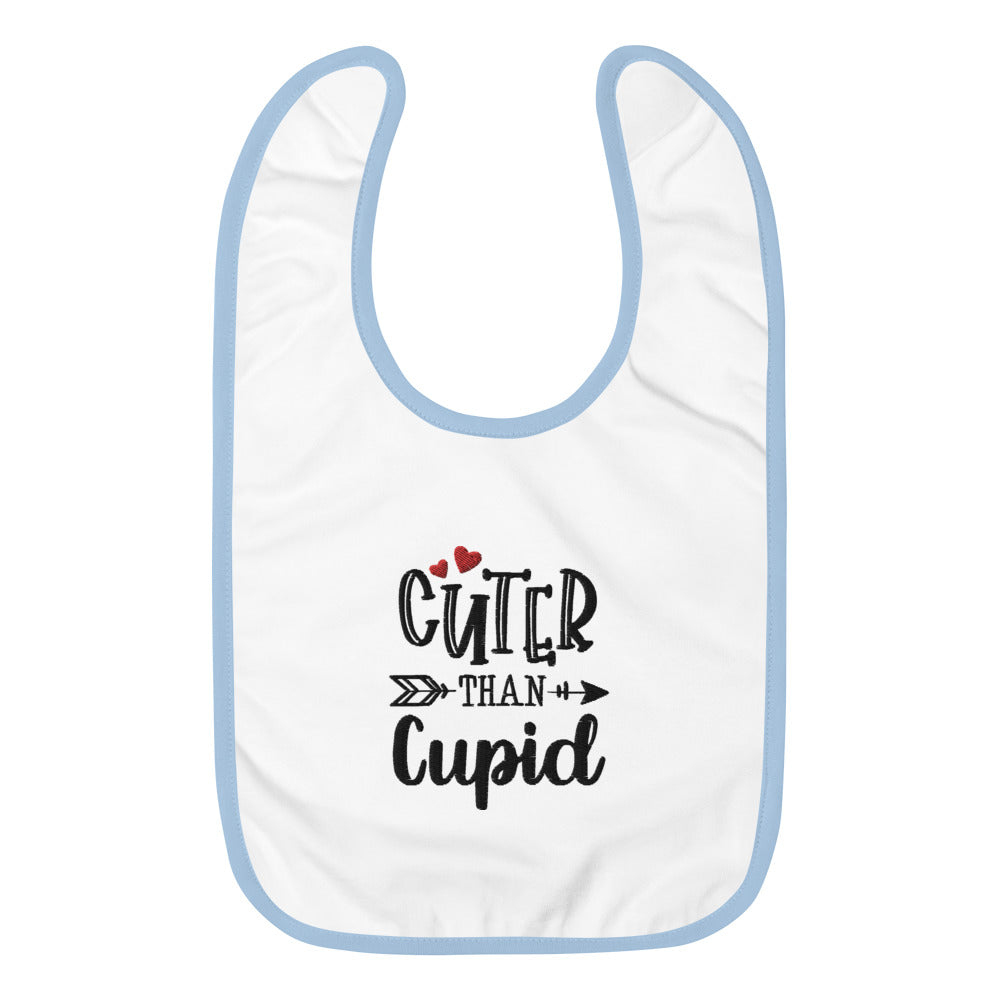 Cuter Than Cupid Embroidered Baby Bib