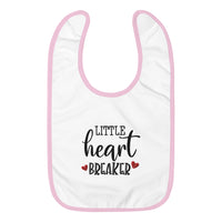 Little Heart Breaker Embroidered Baby Bib