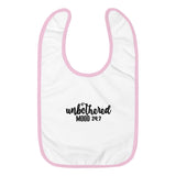 Unbothered Mood 24:7 Embroidered Baby Bib