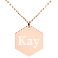 Personalized Engraved Hexagon Necklace