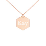 Personalized Engraved Hexagon Necklace