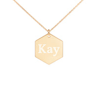 Personalized Engraved Hexagon Necklace