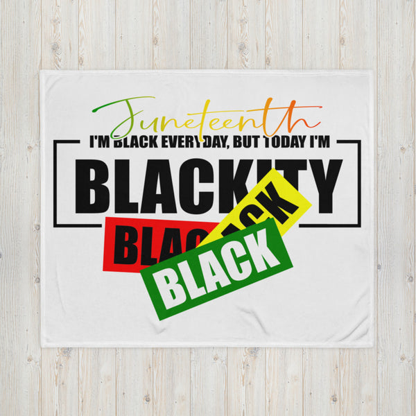 Juneteenth Black Black Throw Blanket