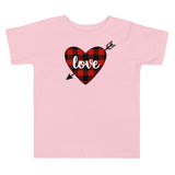 Plaid Heart Love Premium Soft Toddler Tee
