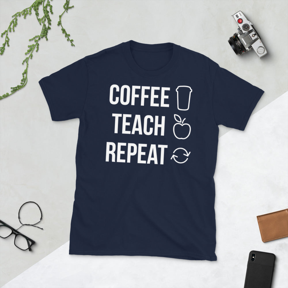 Coffee Teach Repeat Softstyle Unisex Tee