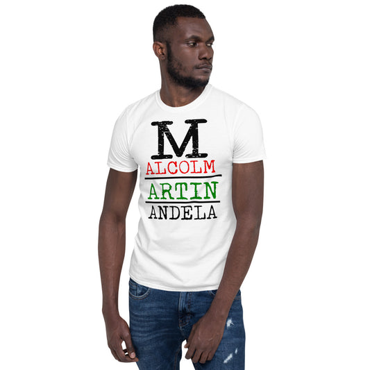 Malcolm Martin Mandela Softstyle Unisex Tee - Black Design