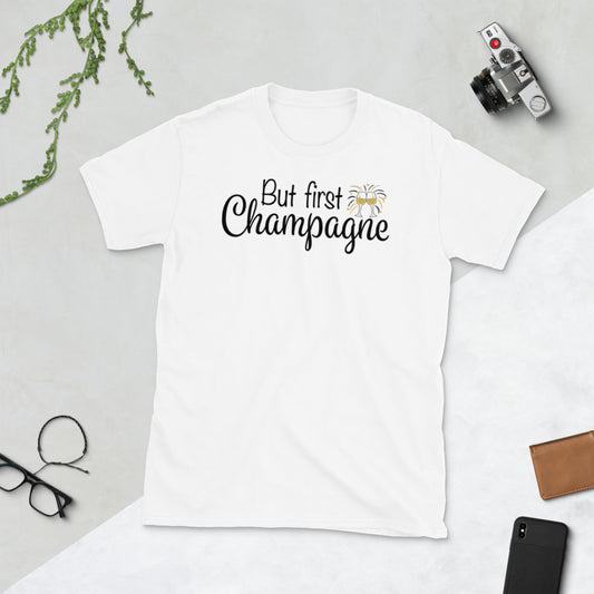 But First Champagne Softstyle Unisex Tee