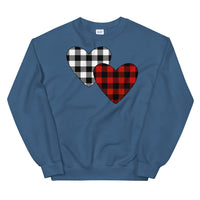 Plaid Hearts Unisex Sweatshirt