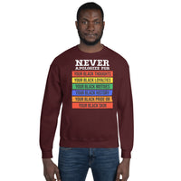 Never Apologize Adult Unisex Sweatshirt