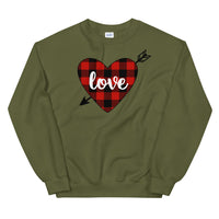 Love Plaid Heart Unisex Sweatshirt
