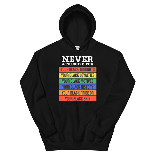 Never Apologize Adult Unisex Hoodie