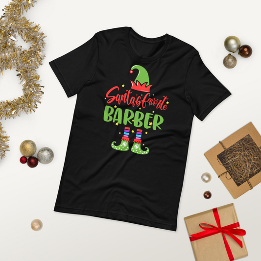 Santa's Favorite Barber Premium Soft Unisex Tee