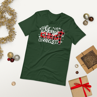 Merry ChrisTmas Plaid Short-Sleeve Unisex T-Shirt