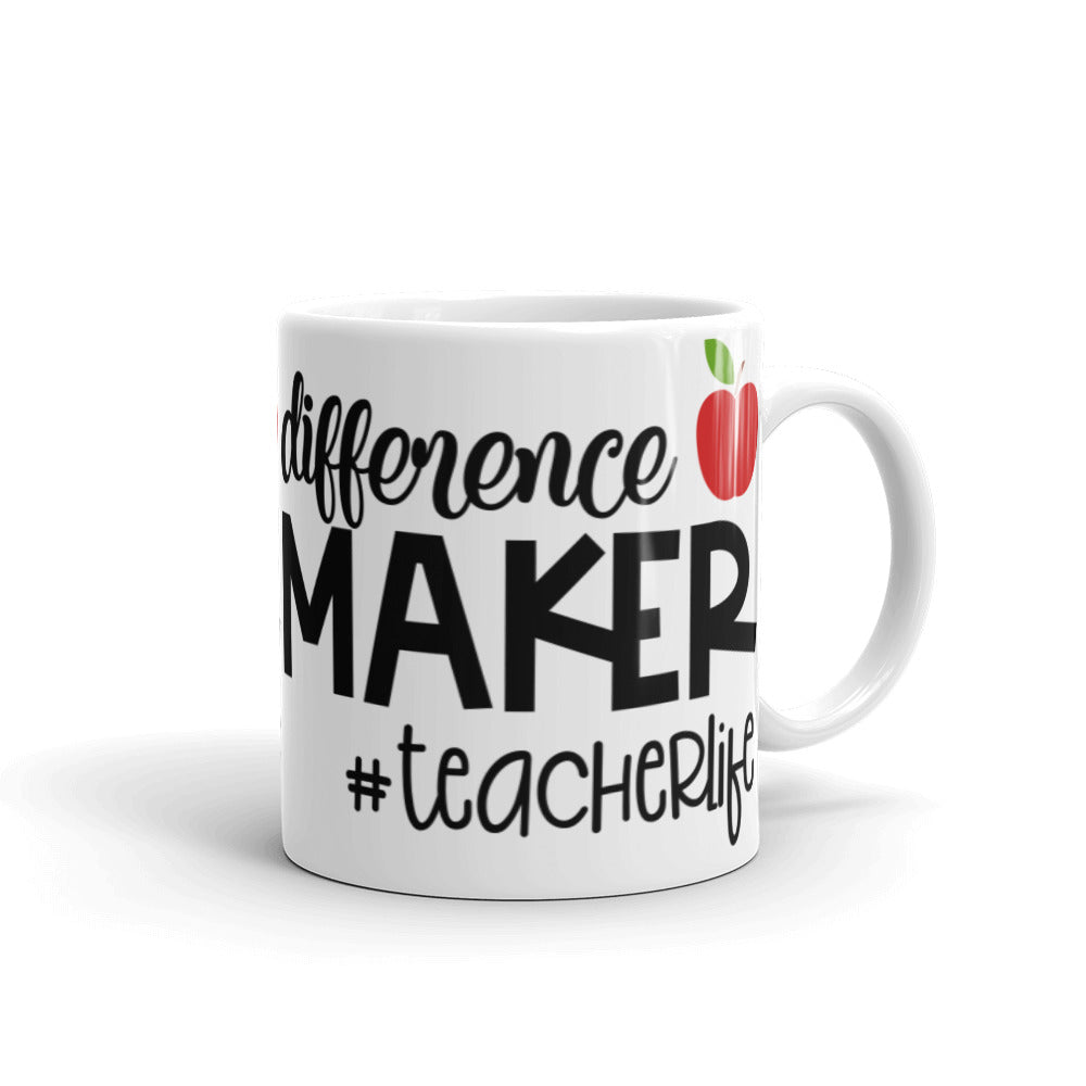 Difference Maker #teacherlife Glossy Mug