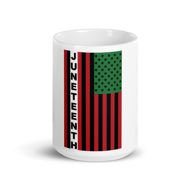 Juneteenth Flag White Glossy Mug